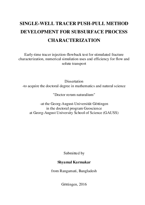 (PDF) Single-well tracer push-pull method development for subsurface ...