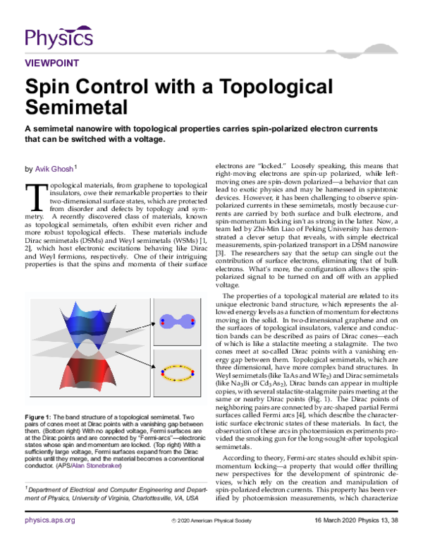 (PDF) Spin Control with a Topological Semimetal