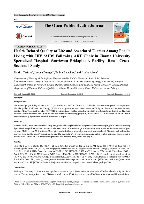 (PDF) Health-Related Quality of Life and Associated Factors Among ...