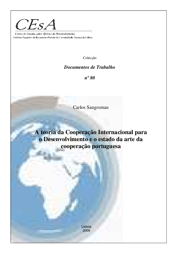 (PDF) A teoria da Cooperação Internacional para o Desenvolvimento e o ...