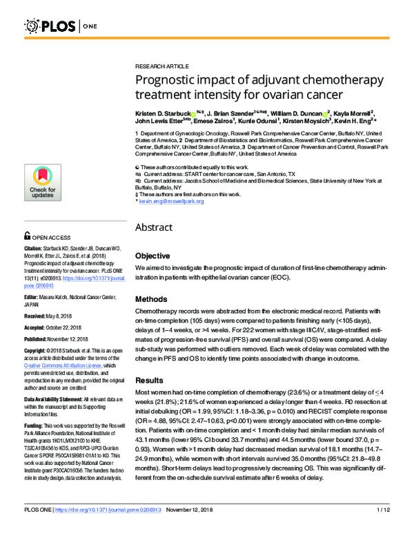 (PDF) Prognostic impact of adjuvant chemotherapy treatment intensity ...