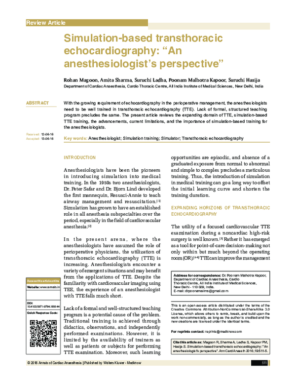 (PDF) Simulation-based transthoracic echocardiography: 
