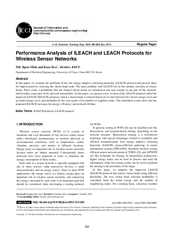 (PDF) Performance Analysis of ILEACH and LEACH Protocols for Wireless ...