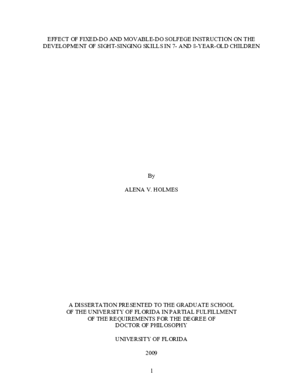 (PDF) Effect of fixed -do and movable -do solfege instruction on the ...