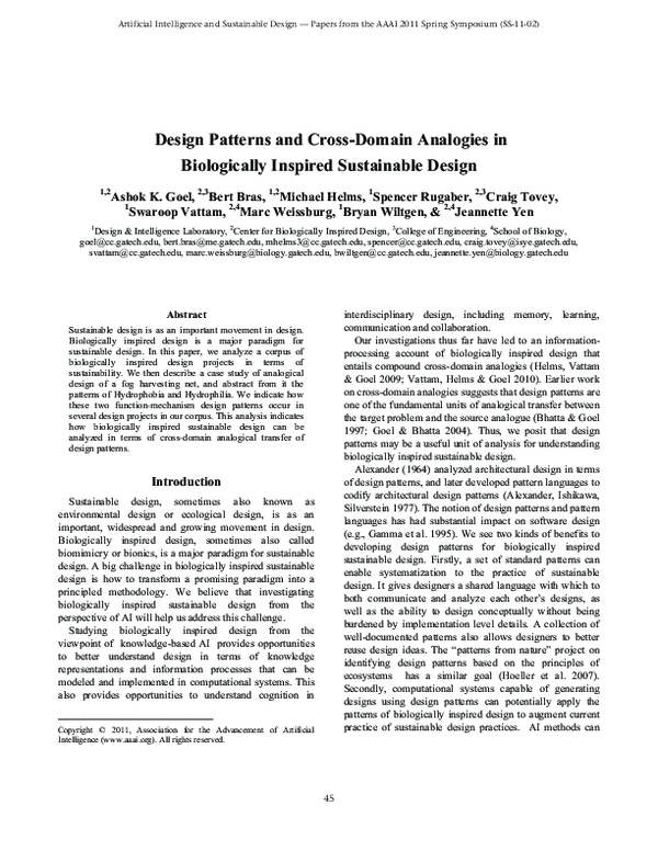 (PDF) Design Patterns and Cross-Domain Analogies in Biologically ...