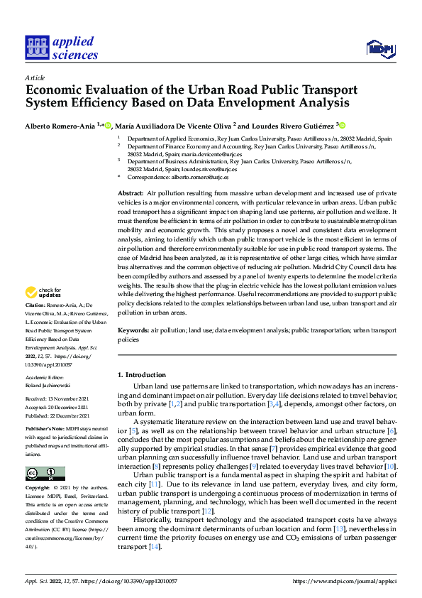 (PDF) Economic Evaluation of the Urban Road Public Transport System ...