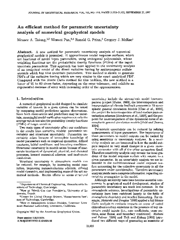 (PDF) An efficient method for parametric uncertainty analysis of ...