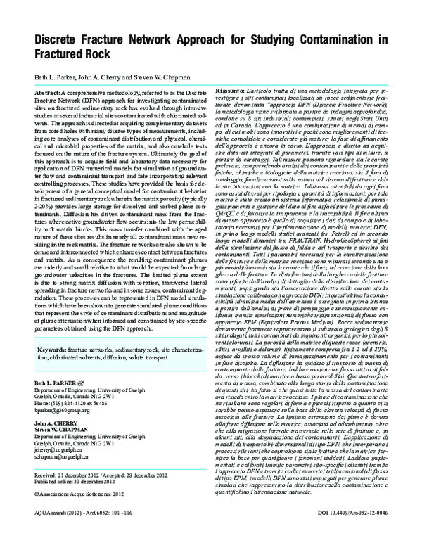(PDF) Discrete Fracture Network Approach for Studying Contamination in ...