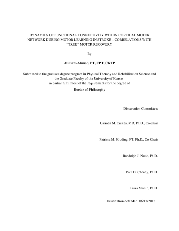 (PDF) Dynamics of Functional Connectivity Within Cortical Motor Network ...