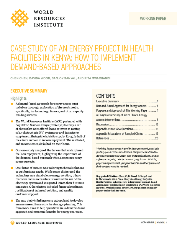 (PDF) Case Study of an Energy Project in Health Facilities in Kenya ...