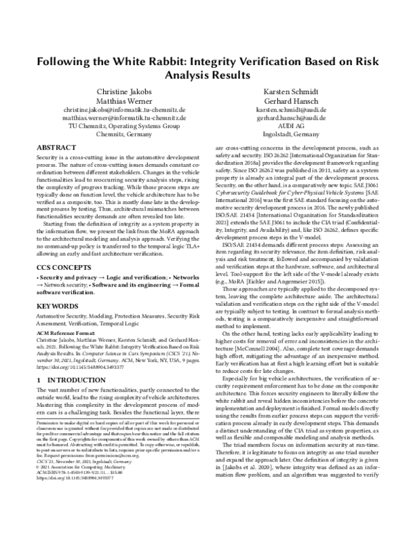 (PDF) Following the White Rabbit: Integrity Verification Based on Risk ...
