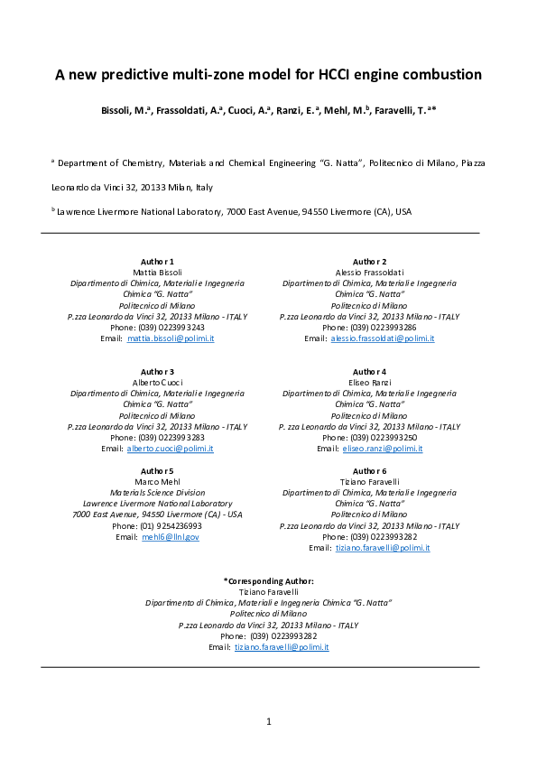 (PDF) A new predictive multi-zone model for HCCI engine combustion