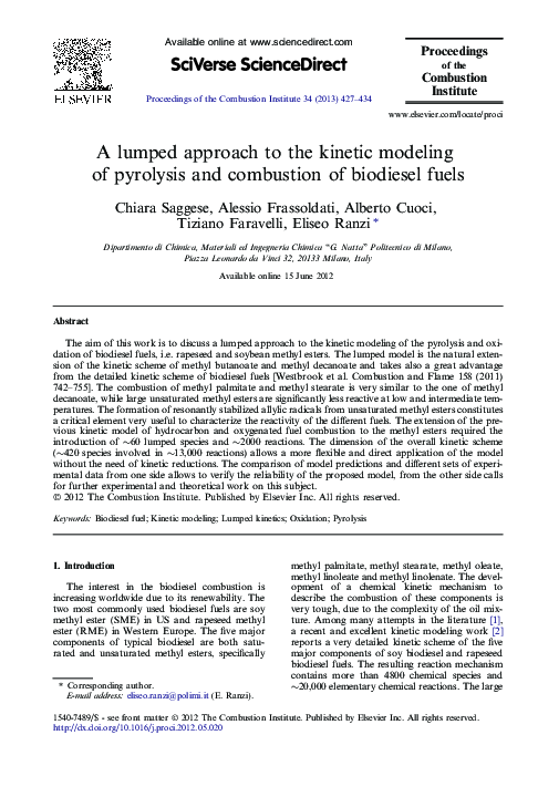 (PDF) A lumped approach to the kinetic modeling of pyrolysis and ...