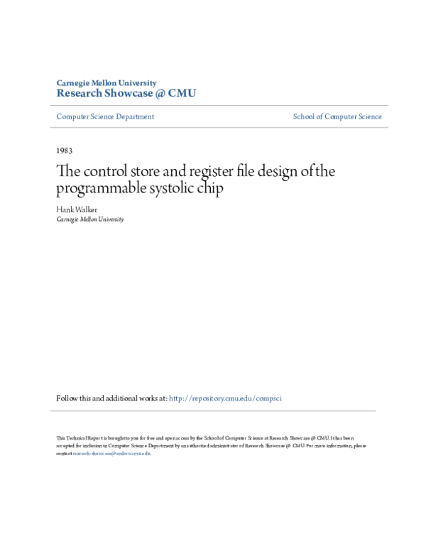 (PDF) The Control Store and Register File Design of the