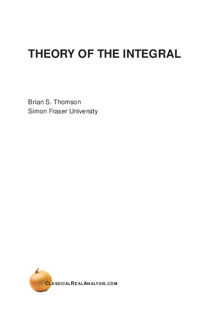 PDF) Theory of the Integral