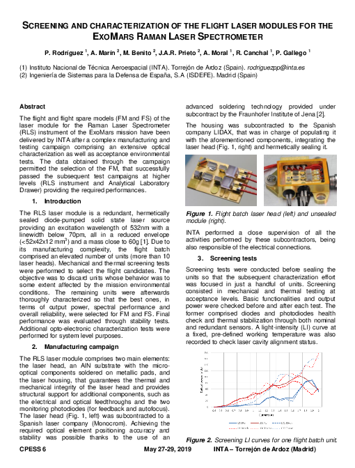 (PDF) Screening and Characterization of the Flight Laser Modules for ...