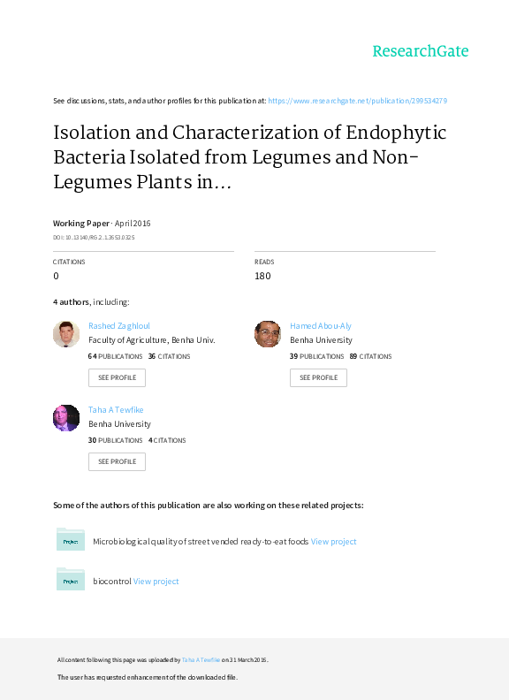 (PDF) Isolation and Characterization of Endophytic Bacteria Isolated ...