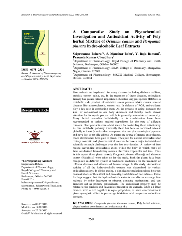 (PDF) A Comparative Study on Phytochemical Investigation and ...