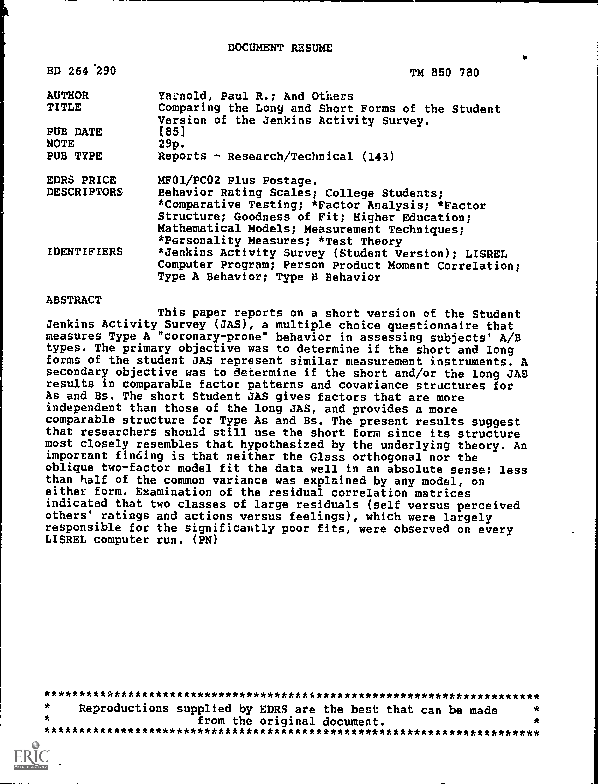  pdf comparing the long and short forms of the student version of the 