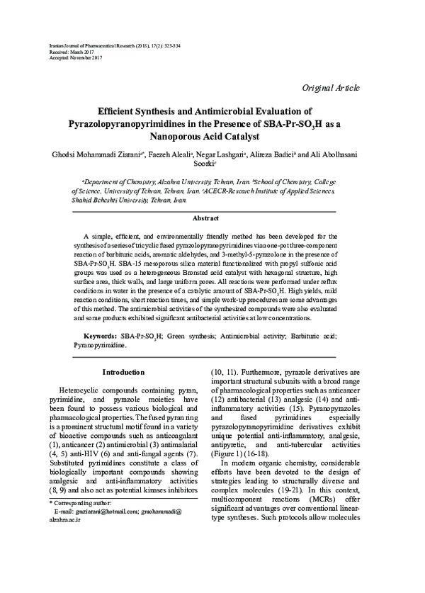 (PDF) Efficient Synthesis and Antimicrobial Evaluation of ...