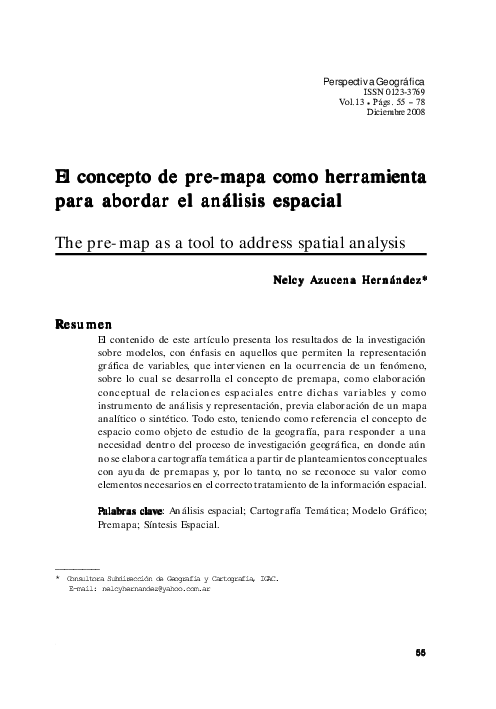 (PDF) El concepto de pre-mapa como herramienta para abordar el análisis ...