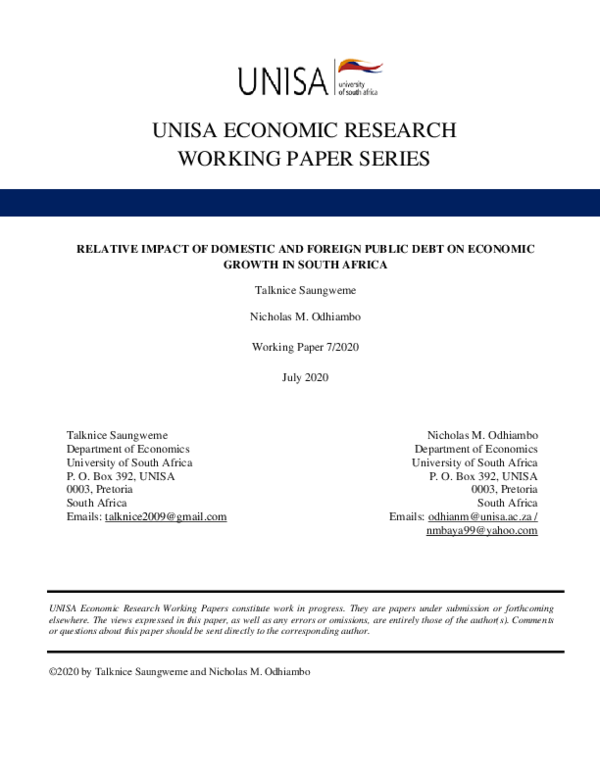 (PDF) Relative Impact of Domestic and Foreign Public Debt on Economic ...