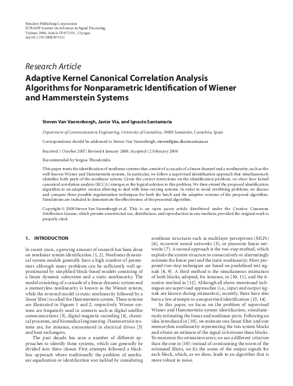 (PDF) Research Article Adaptive Kernel Canonical Correlation Analysis ...
