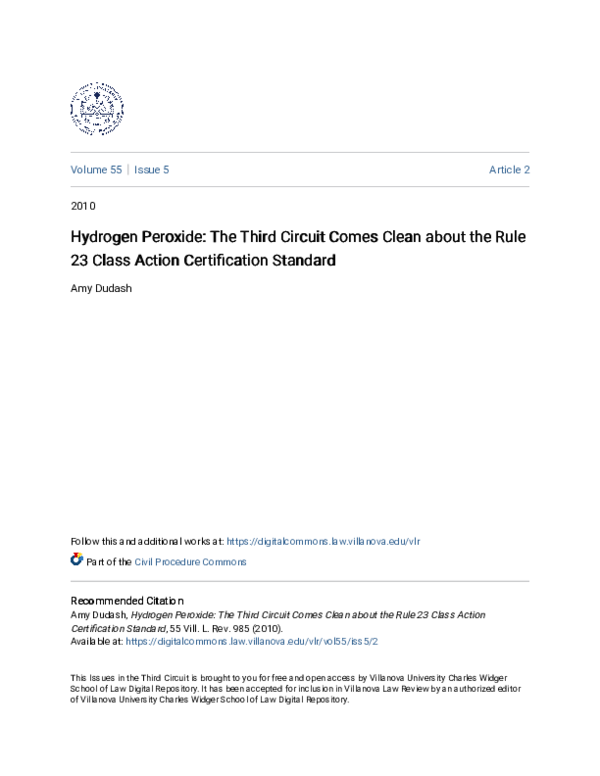 (PDF) Hydrogen Peroxide: The Thir d Circuit Comes Clean about the Rule ...
