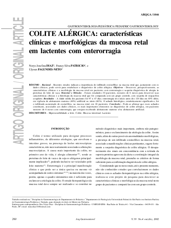 (PDF) 99 - Colite alérgica características clínicas e morfológicas da ...