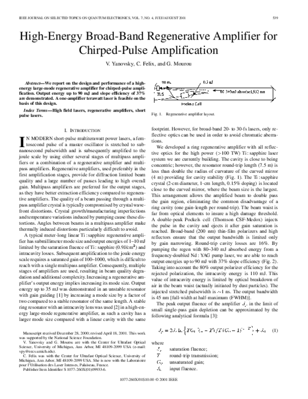 (PDF) High-energy broad-band regenerative amplifier for chirped-pulse ...