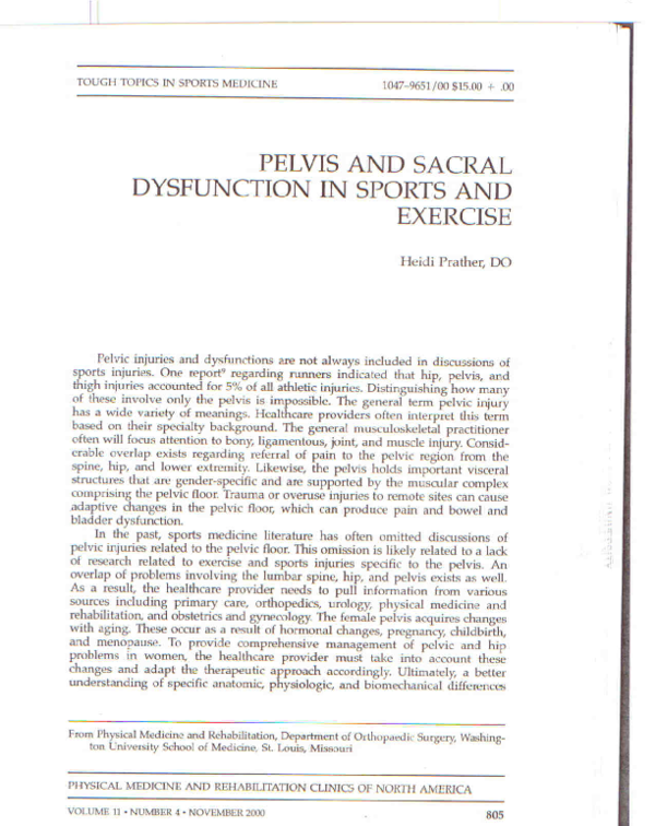 (PDF) Pelvis and sacral dysfunction in sports and exercise