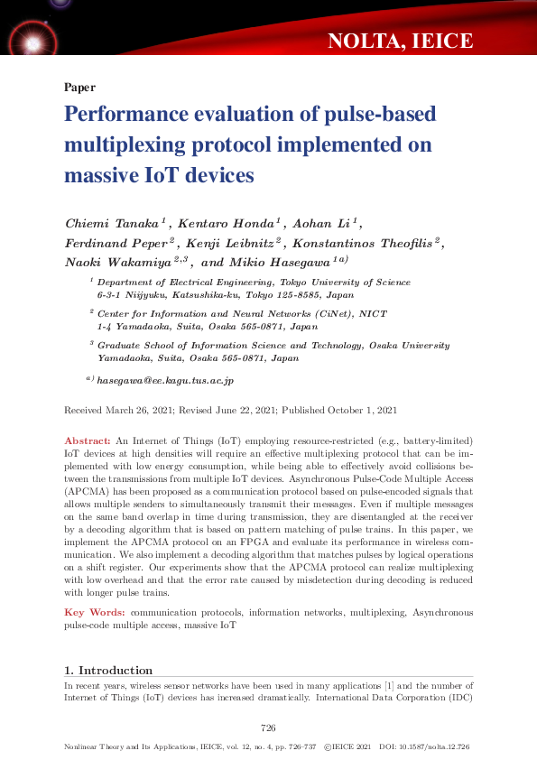 (PDF) Performance evaluation of pulse-based multiplexing protocol ...