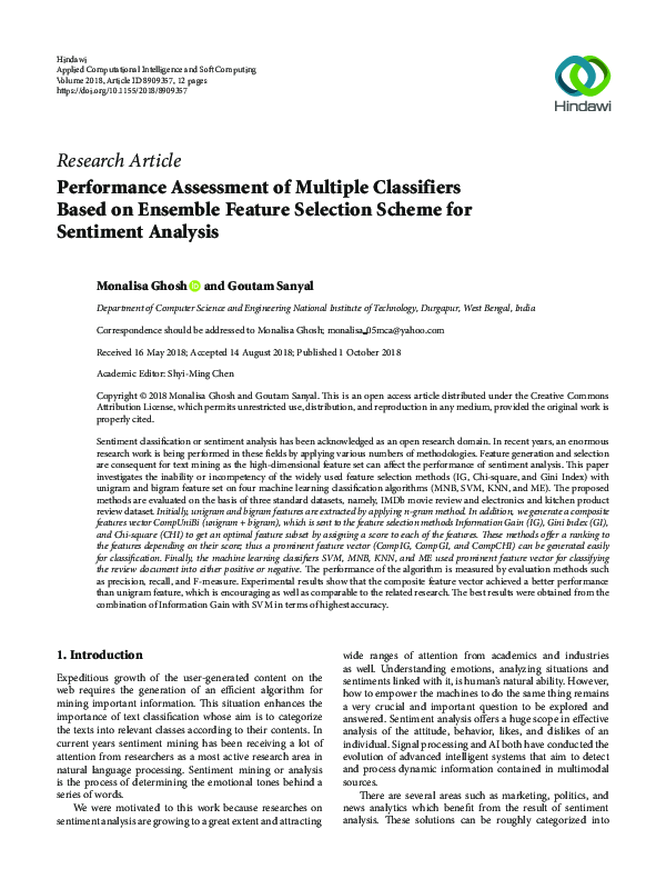 (PDF) Performance Assessment of Multiple Classifiers Based on Ensemble ...
