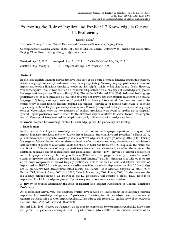 (PDF) Examining the Role of Implicit and Explicit L2 Knowledge in ...