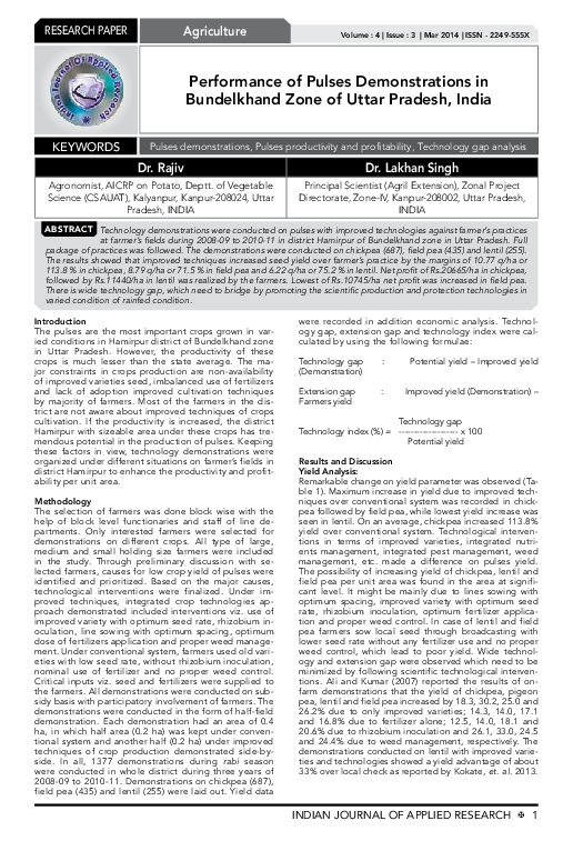 (PDF) Performance of Pulses Demonstrations in Bundelkhand Zone of Uttar ...