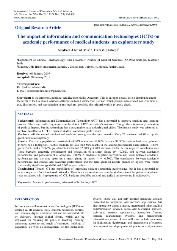 (PDF) The impact of Information and Communication Technology on the ...