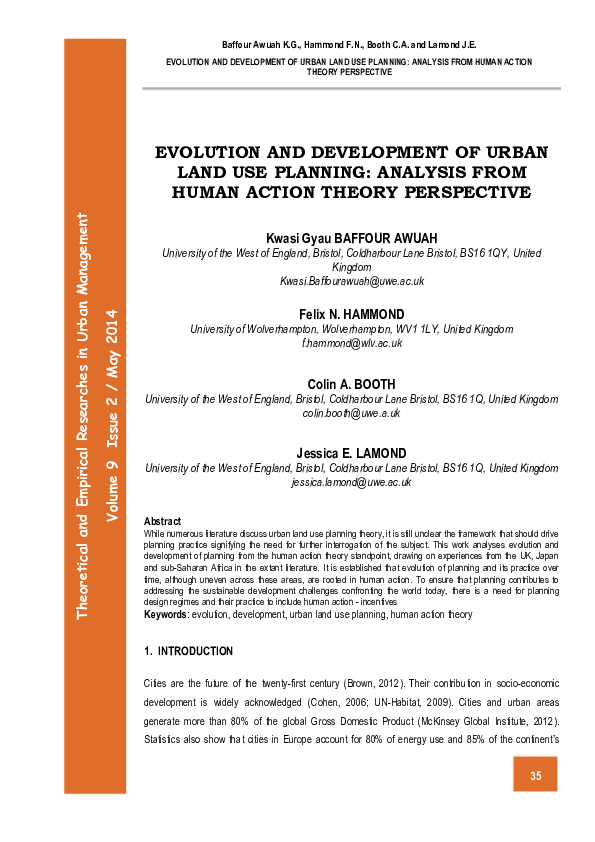(PDF) Evolution And Development Of Urban Land Use Planning: Analysis ...