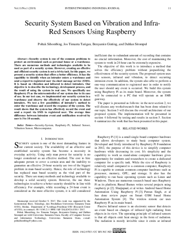 (PDF) Security System Based on Vibration and Infra-Red Sensors Using ...