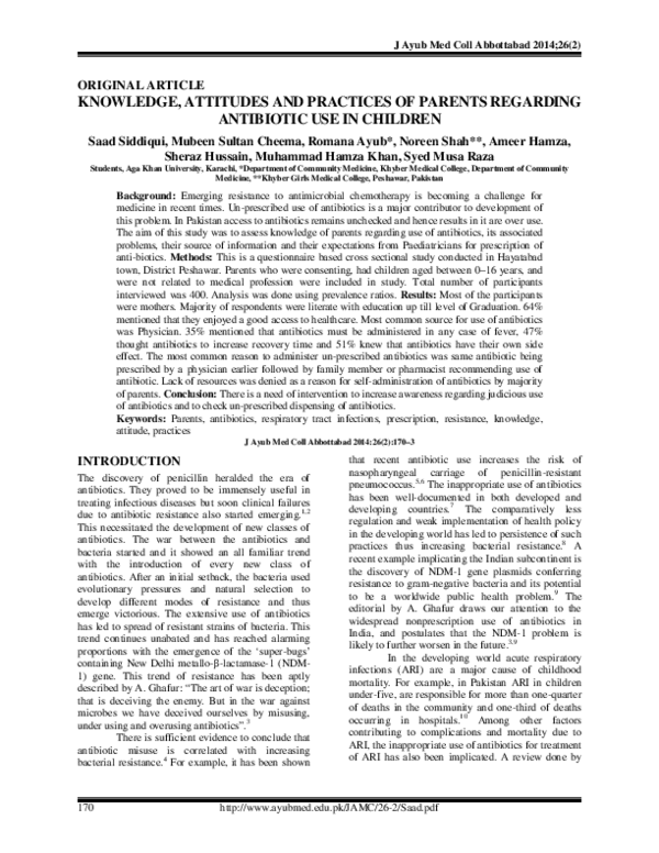 (PDF) Knowledge, attitudes and practices of parents regarding ...
