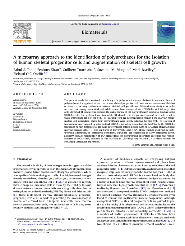 (PDF) A microarray approach to the identification of polyurethanes for ...