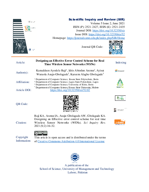 (PDF) Effective Error Control Scheme in Real-Time Wireless Sensor Networks