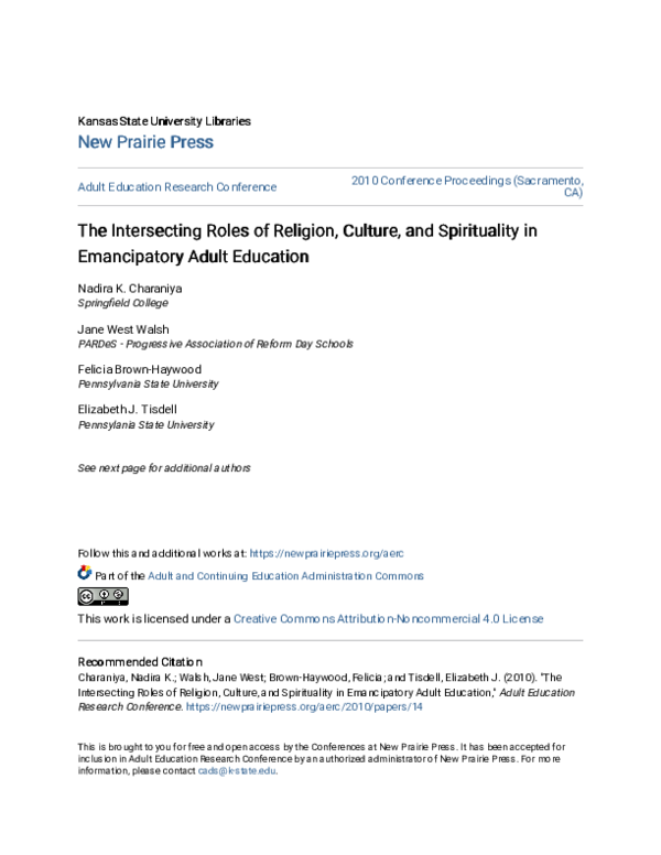 (PDF) The Intersecting Roles of Religion, Culture, and Spirituality in ...