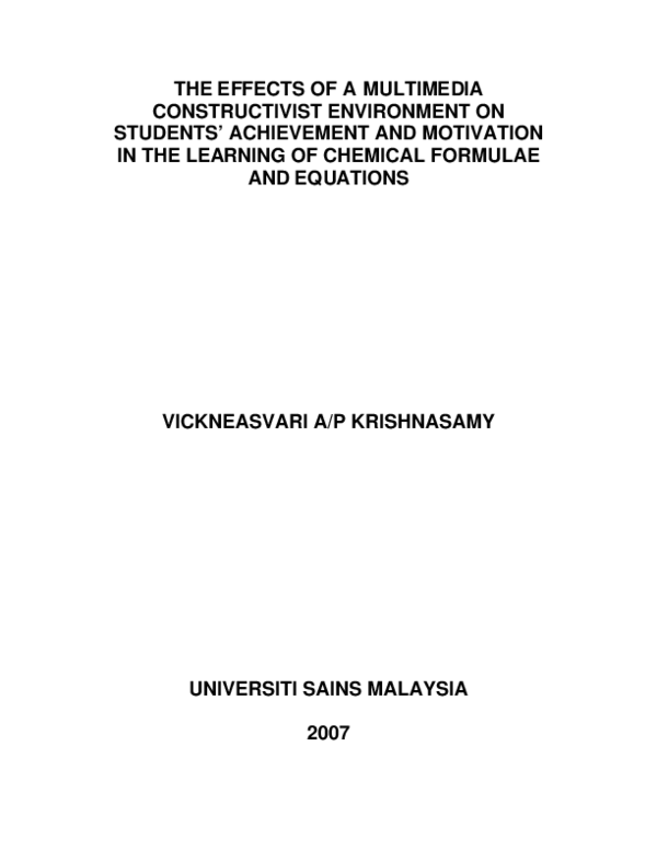 (PDF) The Effects of a Multimedia Constructivist Environment on ...