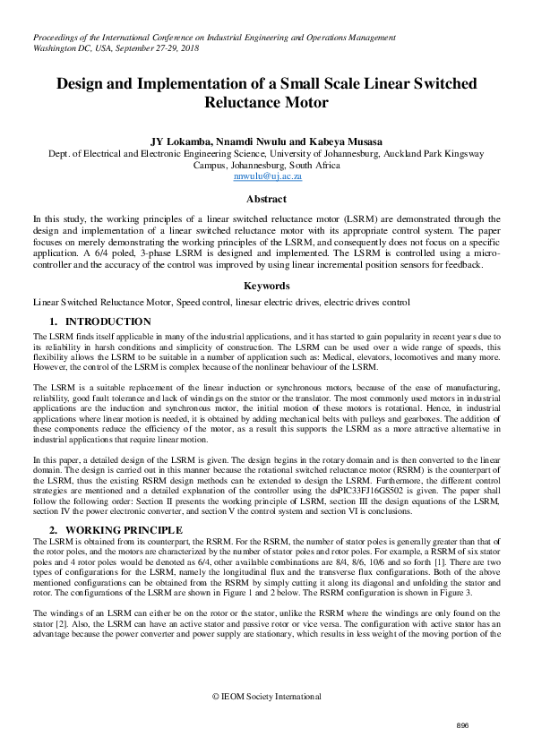 (PDF) Design and Implementation of a Small Scale Linear Switched ...