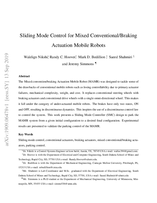 (PDF) Sliding Mode Control for Mixed Conventional/Braking Actuation ...