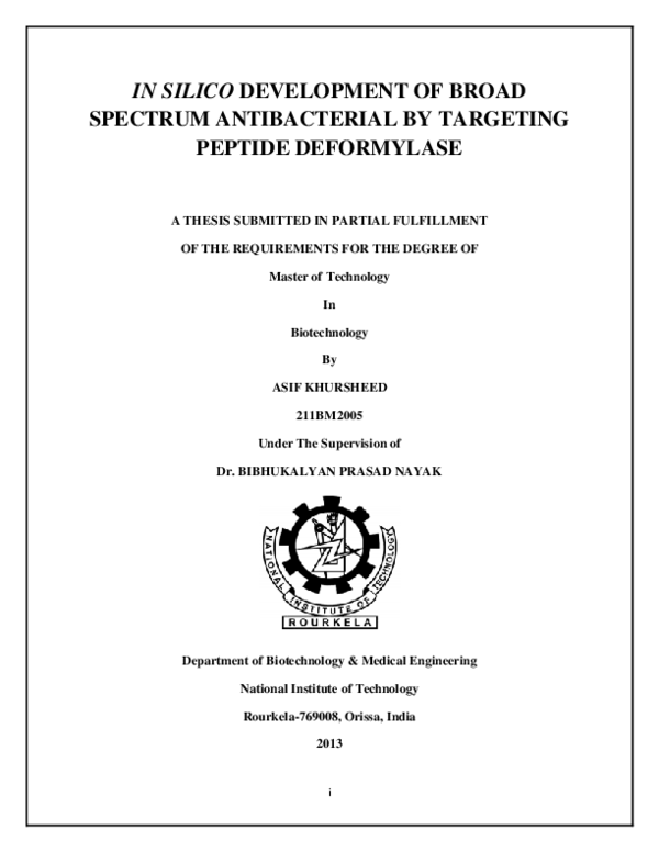 (PDF) In silico development of broad spectrum antibacterial by ...