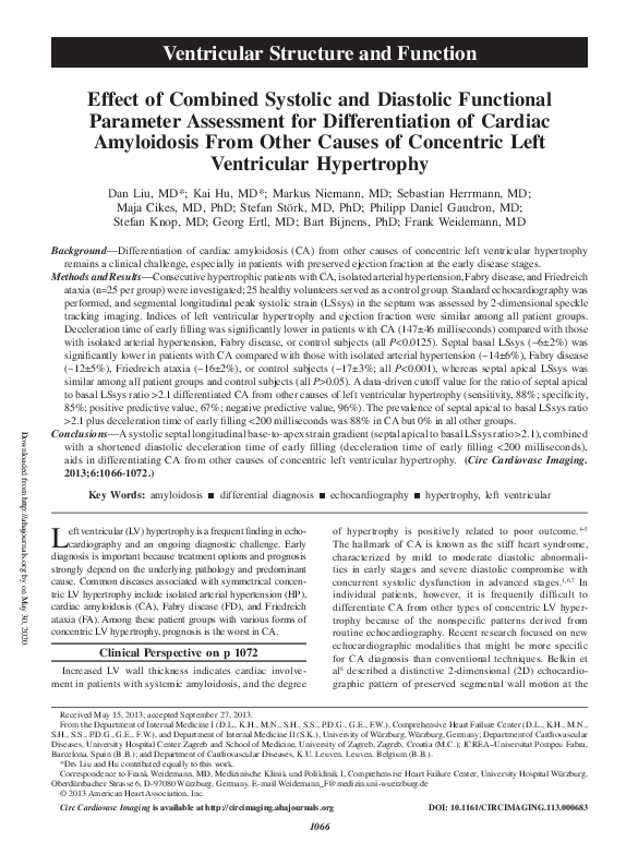(PDF) Effect of Combined Systolic and Diastolic Functional Parameter ...