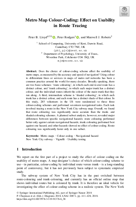 (PDF) Metro Map Colour-Coding: Effect on Usability in Route Tracing
