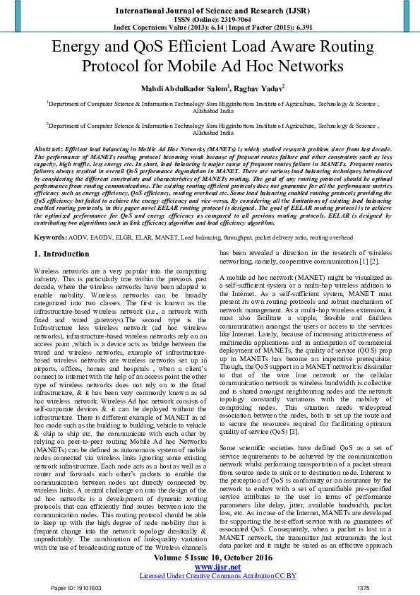 (PDF) Energy and QoS Efficient Load Aware Routing Protocol for Mobile ...