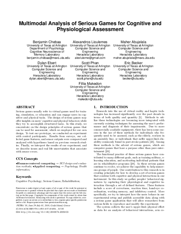 (PDF) Multimodal Analysis of Serious Games for Cognitive and ...